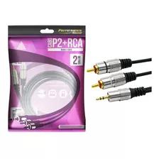 02 X Cabo P2 2rca 2 Metros Profissional Pix Chipsce !