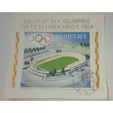 Bloque Estampillas Albania Mexico Olimpiada 1968