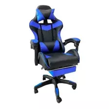 Cadeira Gamer Mitsuchair Azul Com Apoio Para Os Pés