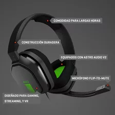 Audífonos Logitech A10 Console Gaming Headsets Astro Color Negro Color De La Luz Na