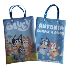 Bolsitas De Tela Personalizadas Souvenir Cumpleaños Bluey 