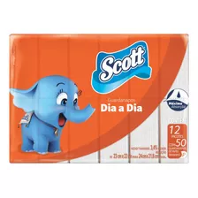 12 Unid Guardanapo Papel Scott Folha Simples Peq 24cm Pct.50