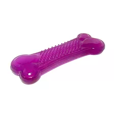 Brinquedo Pet Osso Higiênico Limpa Dentes Pvc Flex - Resistente Cor Rosa