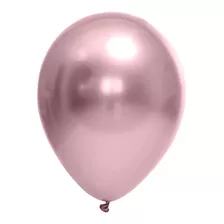 Balão Bexiga Metalizada Cromo 5 Polegadas 25 Unidades Festa Cor Rosa