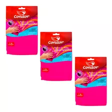 Kit 3 Panos Flanela Limpa Vidros Microfibra Multiuso Condor Cor Vermelho