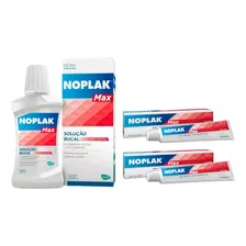 2 Gel Dental 50g + Solução Bucal Enxaguante Noplak Max Kit