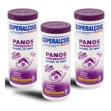 Kit Panos Umedecidos Álcool 70° Lavanda, 35 Panos Cada, 3 Un