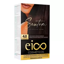  Coloração Creme Eico Seu Tom 40g Tom 4.0 Castanho Médio