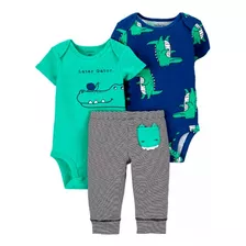 Set De 2 Bodys Más Pantalón Bebe Niño Algodón / Maryshopcl