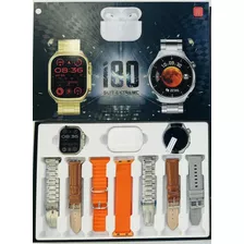Smart Watch Ultra Set 10 En 1 I80 49 Mm Audífonos+7 Correas
