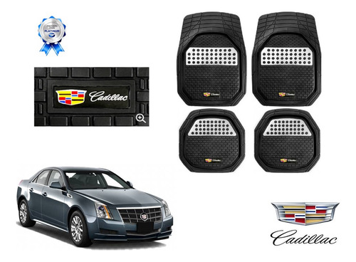 Tapetes 3d Logo Cadillac + Cubre Volante Cts 2008 A 2013 Foto 2