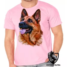 Camiseta Infantil Até Adulto Cachorro Cão Dog Pastor Alemão 