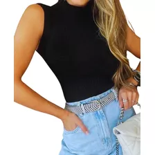 Blusinha Gola Alta Tricot Garrafinha Moda Blogueira Casual