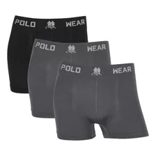 Kit 3 Cueca Box Boxer Microfibra - Polo Wear