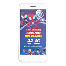 Invitacion Digital Spidey Spiderman Disney Tarjeta Whatsapp