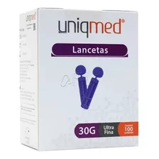 Lancetas Para Lancetador 30g Ultra Fina 100 Unidades Uniqmed