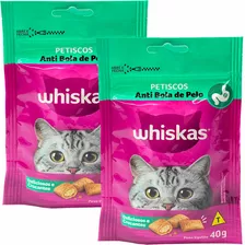 Kit 2 Whiskas Temptations Anti Bola De Pelo Gatos 40g