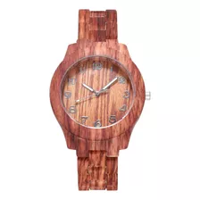 Reloj De Cuarzo Digital Moderno Con Vetas De Madera