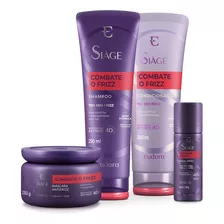 Kit Siàge Combate O Frizz Eudora Tratamento Cabelo (4 Itens)