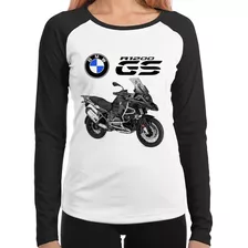 Baby Look Raglan Moto Bmw R 1200 Gs Triple Black Longa