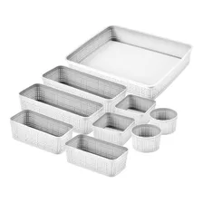 Canastos Organizadores Set De 9 Unids Cocina Baño Multiuso Color Blanco