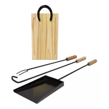 Kit Parrillero Tabla Asado Herramientas Parrilla Set ×4