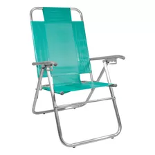 Reposera Alta Playa Playera Camping 5 Posiciones Aluminio Ct Color Verde