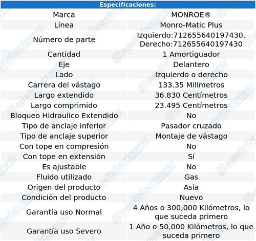 Amortiguador Monro-matic Plus Gas Del Estate Wagon 71-83 Foto 2