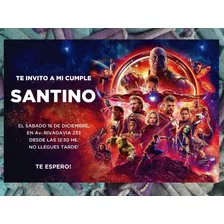 20 Infinity War Avengers Marvel Invitación Cumpleaños