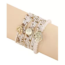 Pulsera Brazalete Casual Detalles Árbol Mostacilla Pnl