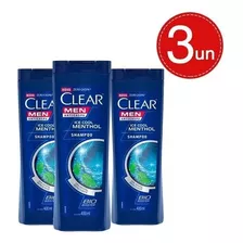 Kit 03 Shampoo Anticaspa Men Ice Cool Menthol 400ml Clear