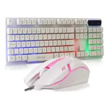 Teclado Gamer Blanco Con Mouse