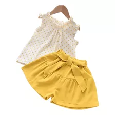 Conjunto Ropa Bebe Niñas Colección Verano Blusa Puntos Short