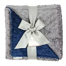 Meg Original Minky Dot Baby Boy Blanket Navy - Charcoal 374.