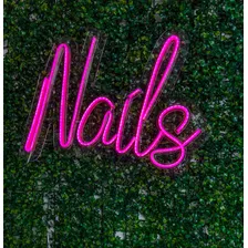 Painel Neon Nails Manicure 48x36cm Acrilico 