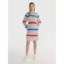 Vestido Multicolor De Punto Trenzado De Mujer Tommy Hilfiger