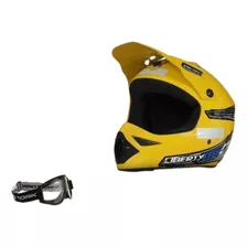 Capacete Motocross Liberty Mx Pro + Óculos Proteção Trilha