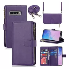 Funda Para Samsung Galaxy S10 / Violeta Con Tarjetero