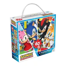 Rompecabezas, 4 En 1, Sonic, 60 Piezas C/u, Novelty 