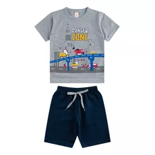 Conjuntinho Camiseta Verão Infantil Estiloso Confortavel 