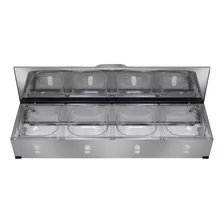 Condimentadora Pizzarola Profissional Inox Bancada 4 Cubas