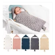 Saco Manta De Dormir Tejido Chiporro Para Bebes Gris