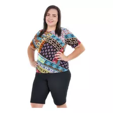 Blusa Feminina Plus Size Confortável Extra Grande Liganete