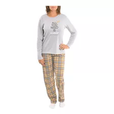 Pijama Feminino Calça Xadrez Coleção Família Mãe Victory