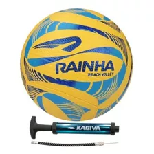 Bola Vôlei De Praia Rainha Beach Volley Amarela+ Bomba De Ar