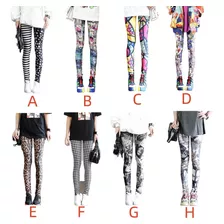 2 Peças Novas Leggings Estampadas Finas Distintas