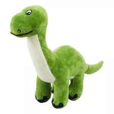 Dinossauro Pescoçudo Verde De Pelúcia Presente Fofo 34 Cm