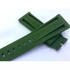 Pulseira De Silicone Relógio Panerai 22mm Verde Militar