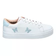 Tenis Femininos Branco Casual Borboleta Academia Estilo