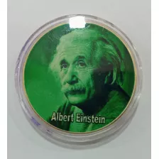 Medalha Moeda Banhada A Ouro 18k - Albert Einstein